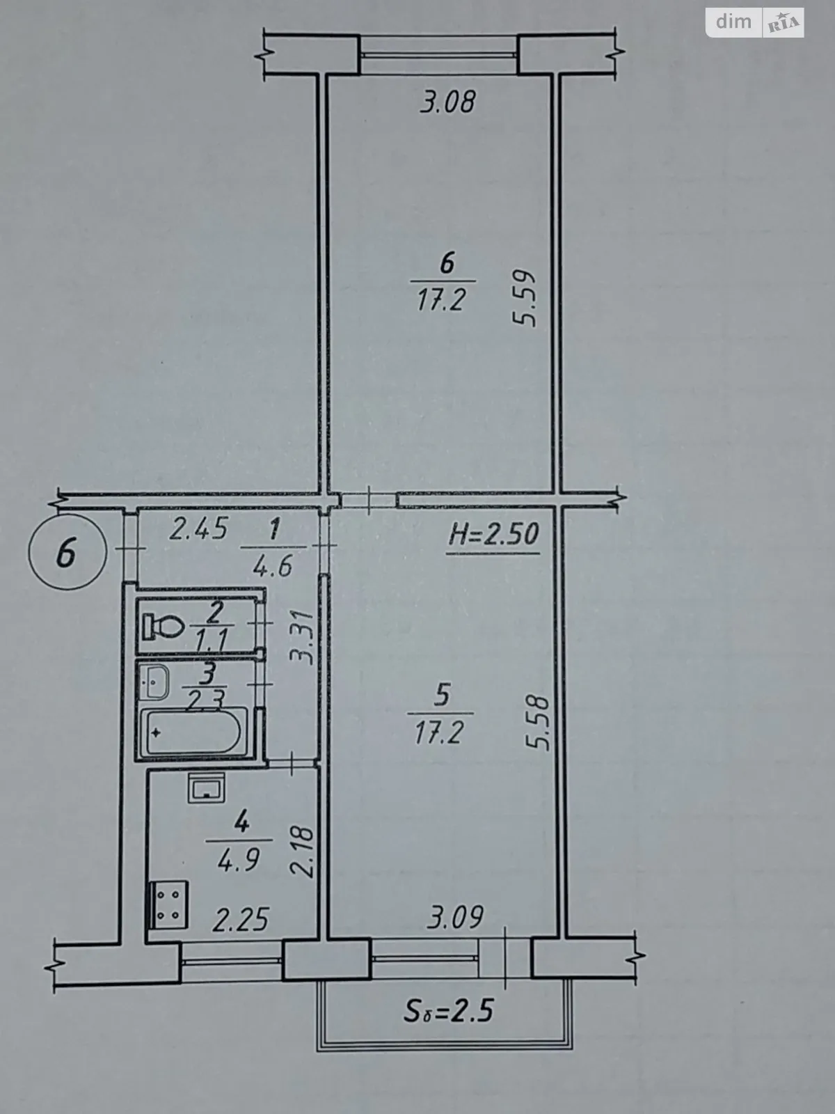 Продается 2-комнатная квартира 49.3 кв. м в Сумах, ул. Атаманюка Романа, 1А - фото 1