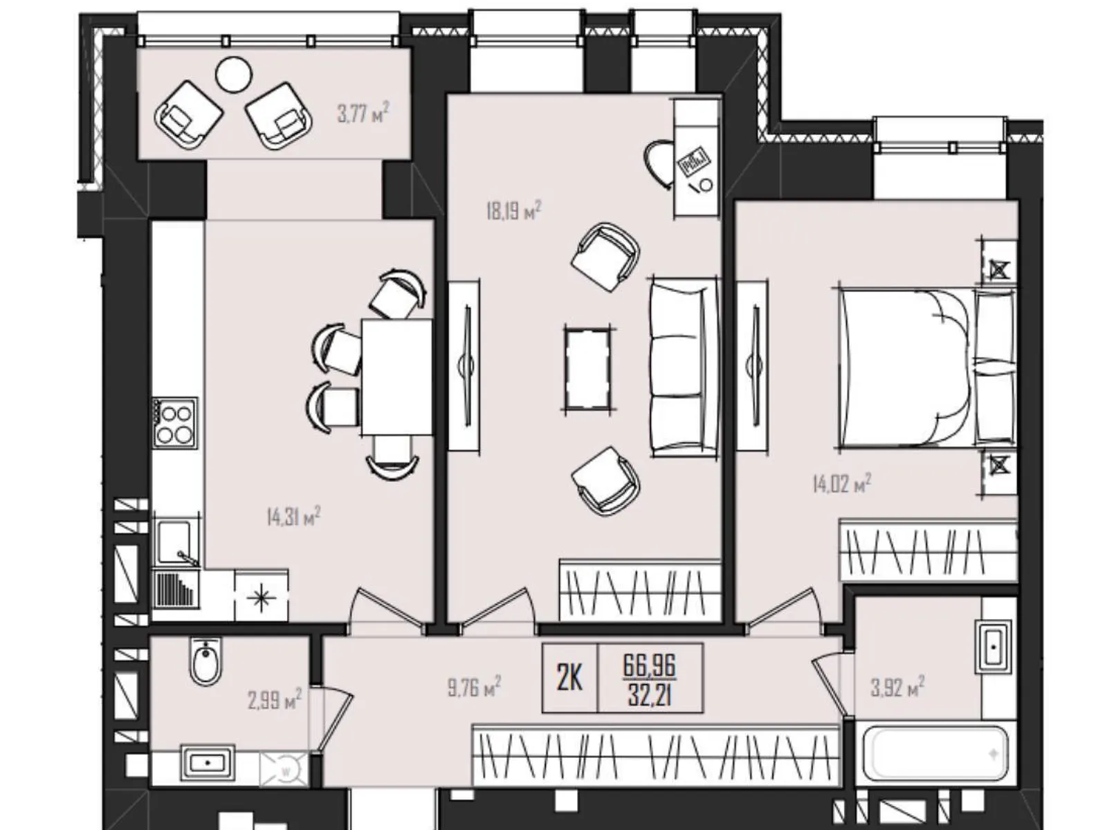 Продается 2-комнатная квартира 74 кв. м в Хмельницком, просп. Мира, 96 - фото 1