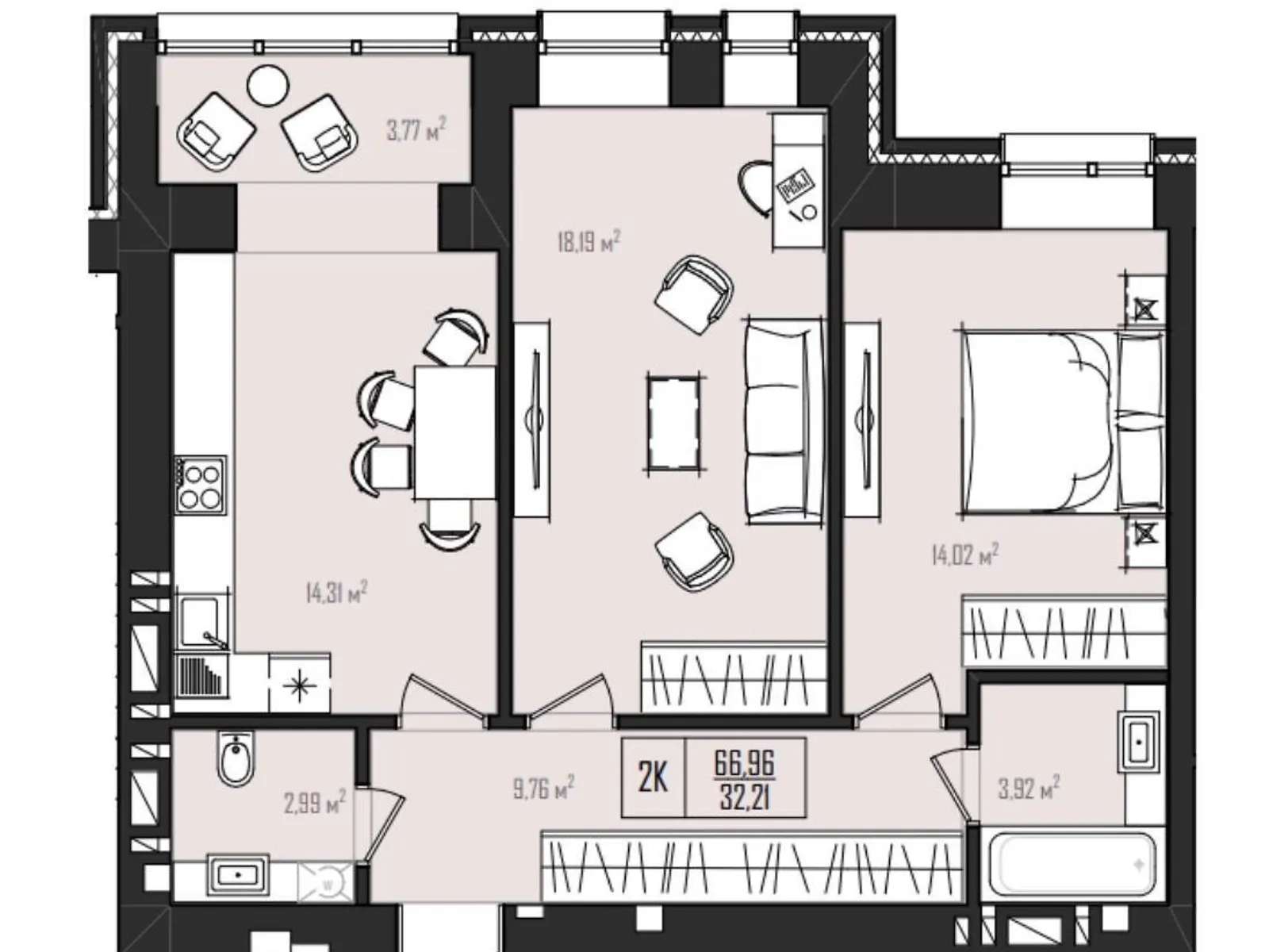Продается 2-комнатная квартира 74 кв. м в Хмельницком, просп. Мира, 96 - фото 1