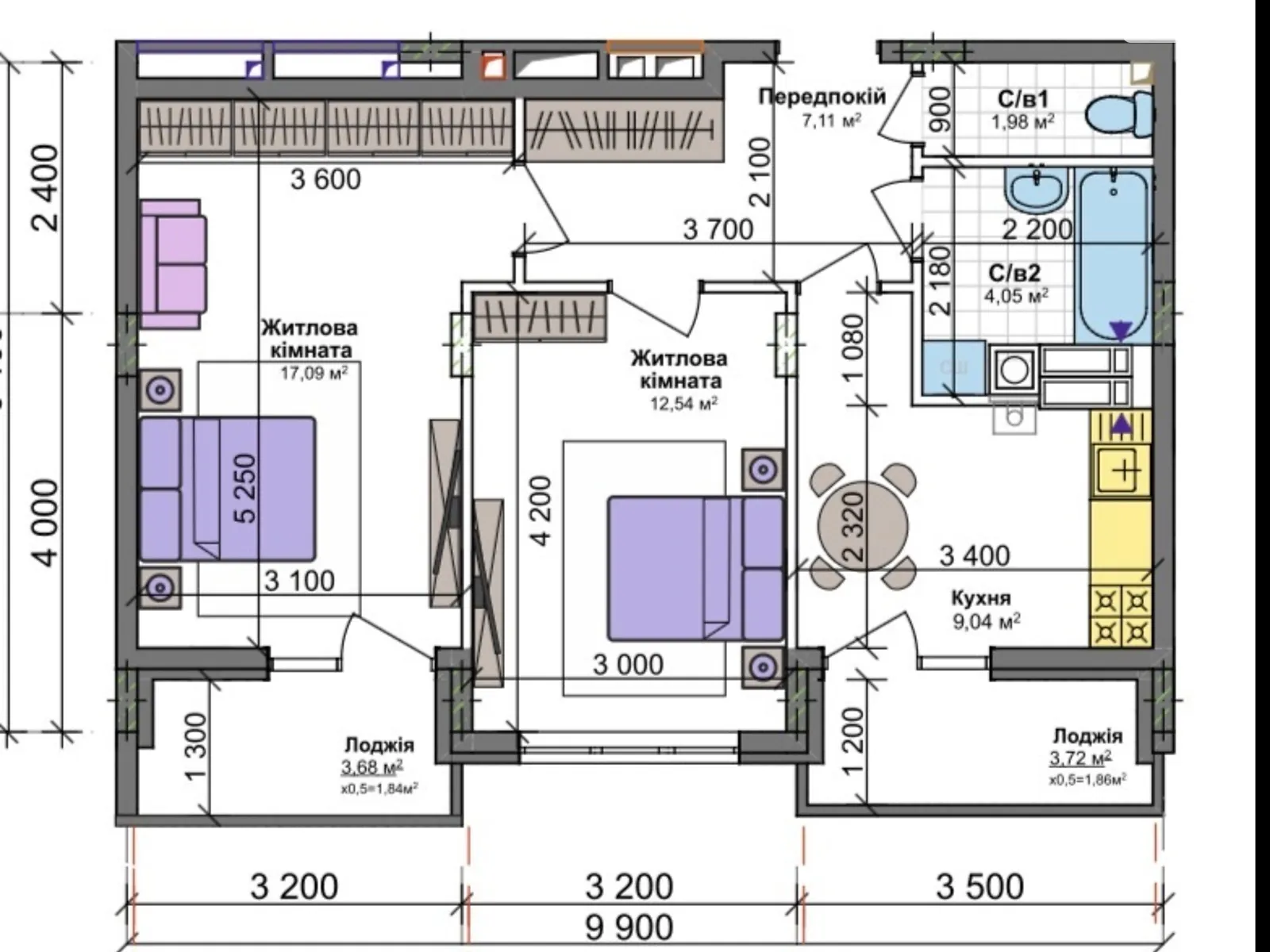 Продается 2-комнатная квартира 59 кв. м в Крюковщине, ул. Пограничная, 27 - фото 1