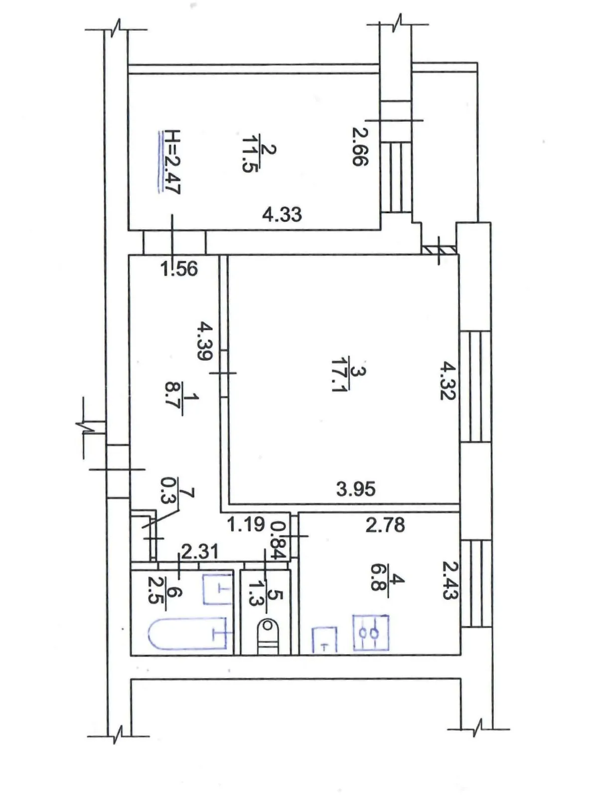 Продается 2-комнатная квартира 49.8 кв. м в Харькове, цена: 37800 $ - фото 1