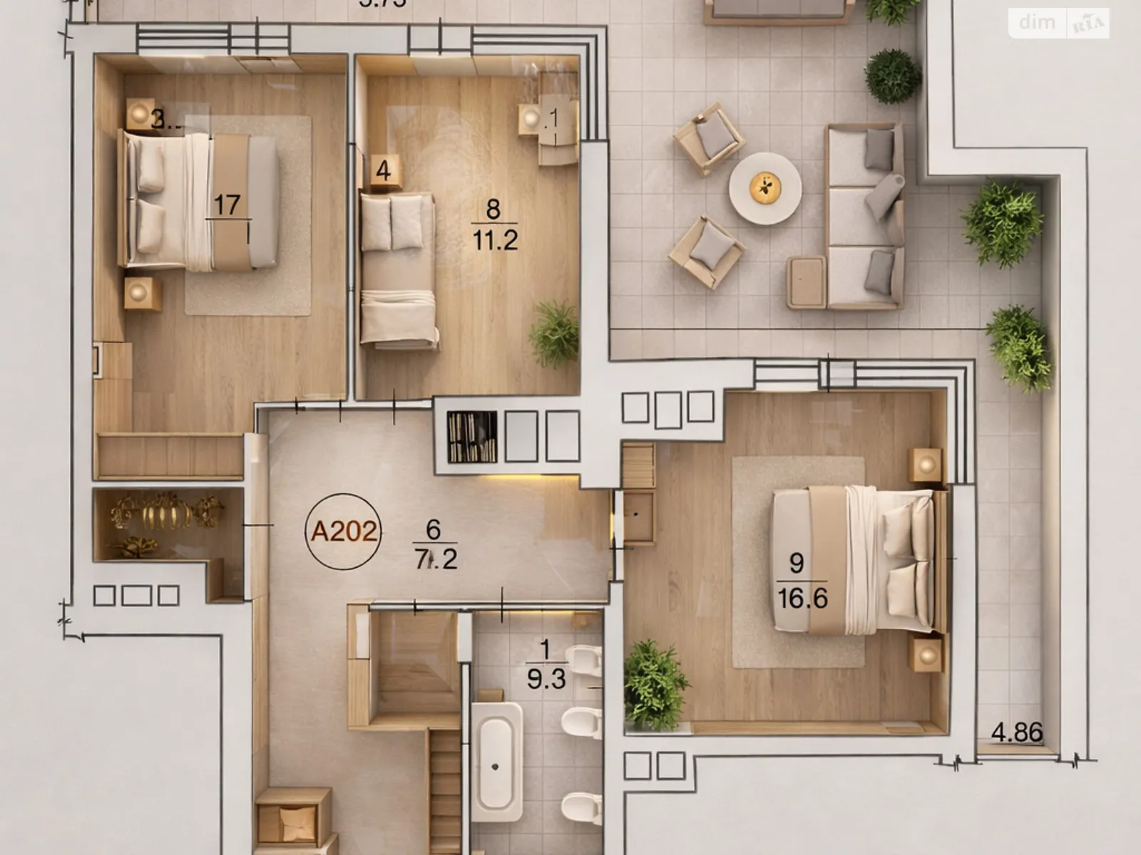 Продается 4-комнатная квартира 114.1 кв. м в Киеве, наб. Днепровская, 18А - фото 1