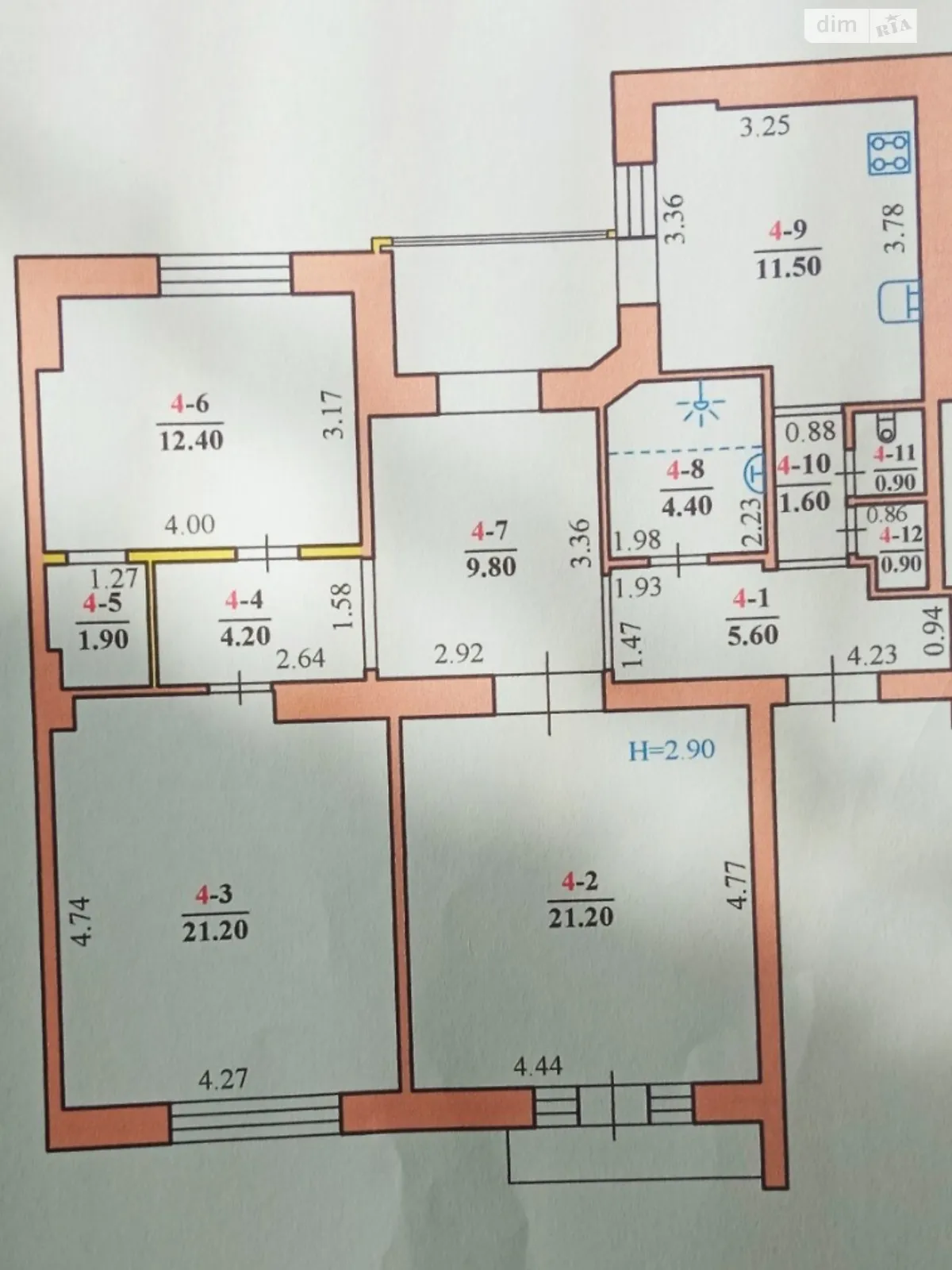 Продается 3-комнатная квартира 100.8 кв. м в Черновцах, цена: 101000 € - фото 1