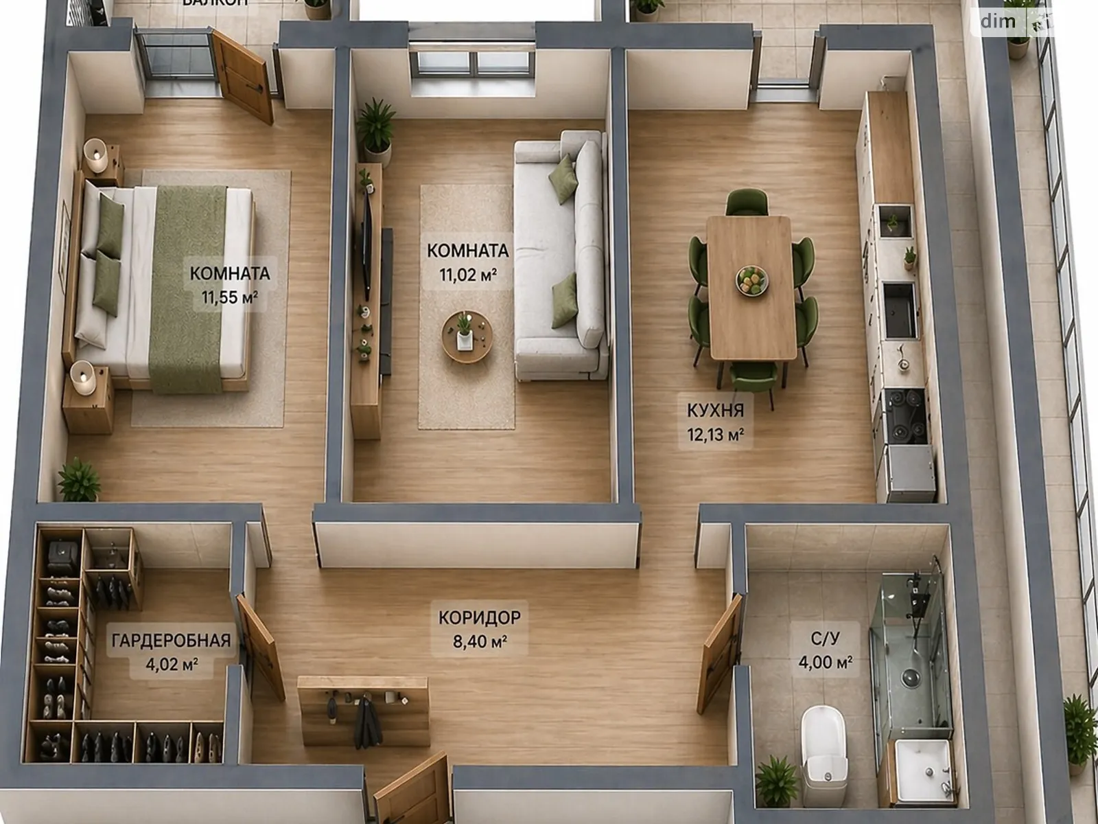 Продається 2-кімнатна квартира 55.12 кв. м у Одесі, вул. Академіка Сахарова - фото 1