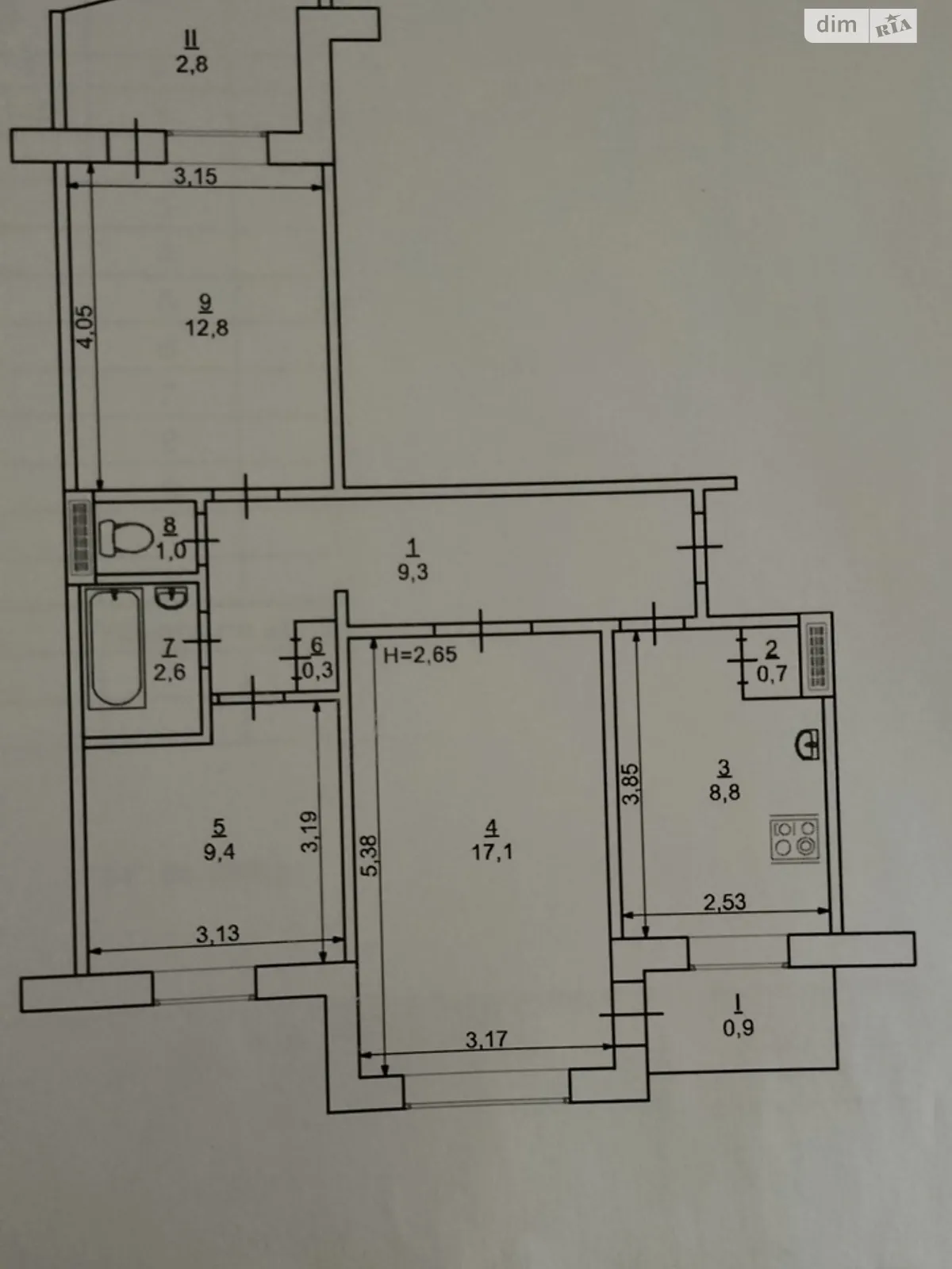 Продается 3-комнатная квартира 65.7 кв. м в Кривом Роге, цена: 19500 $ - фото 1