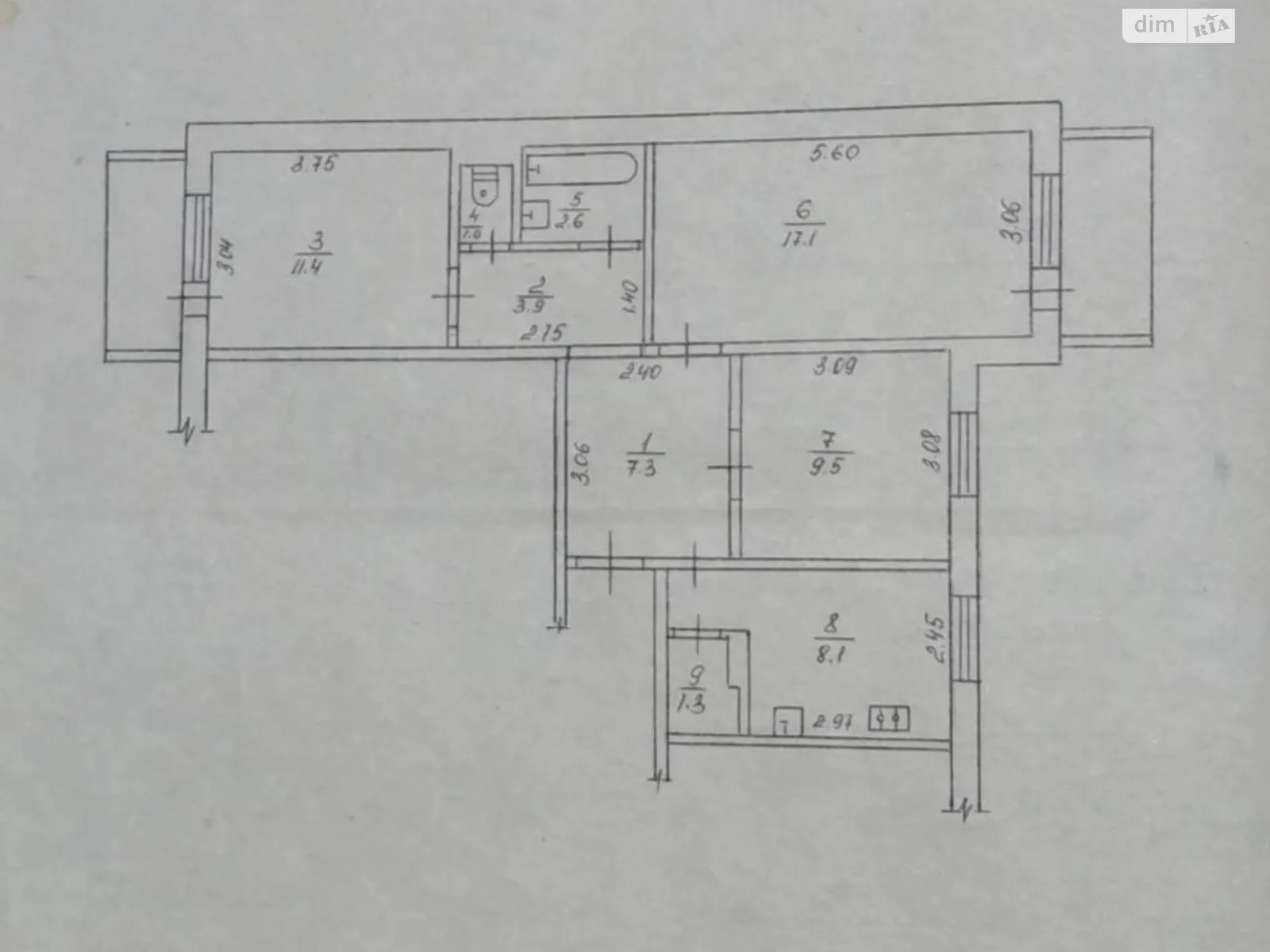 Продается 3-комнатная квартира 66 кв. м в Черкассах, ул. Владимира Великого(Гагарина), 93 - фото 1