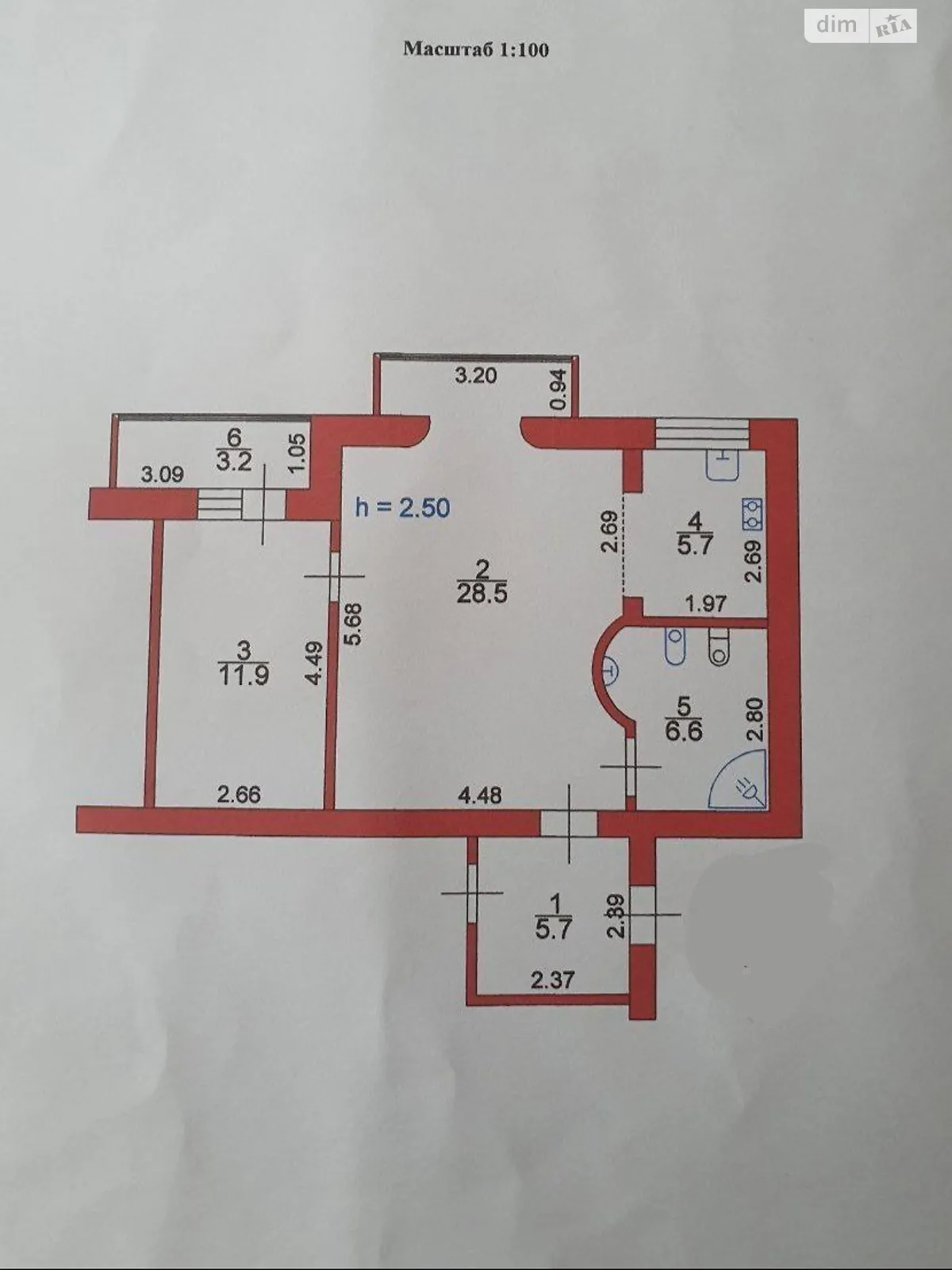 2-комнатная квартира 64.8 кв. м в Луцке, цена: 65000 $ - фото 1