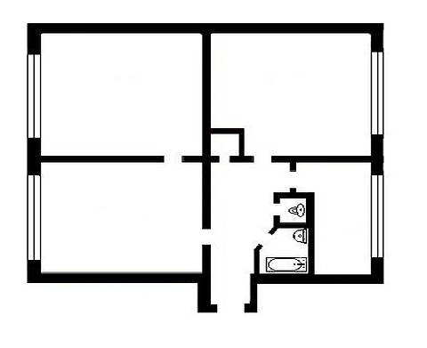 трехкомнатная хрущевка