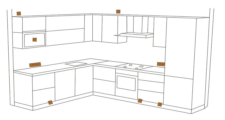 Розетки и выключатели на кухне