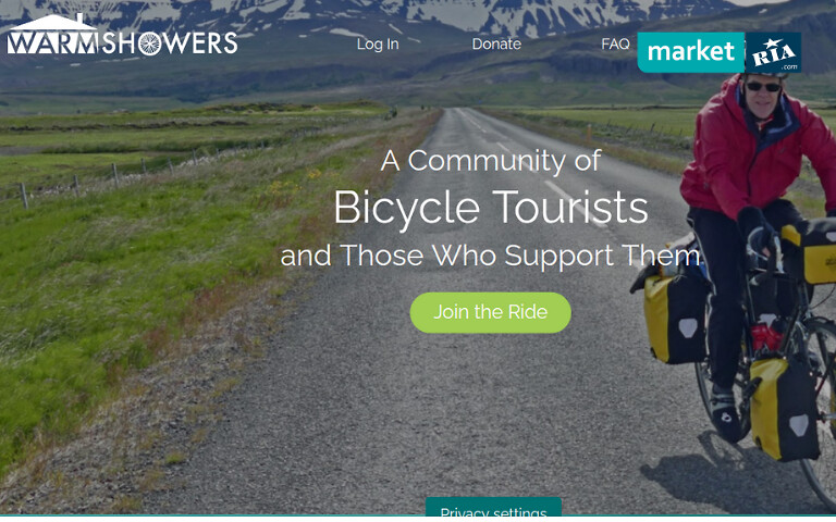 Сервіс для планування поїздки на велосипедіWarmshowers 