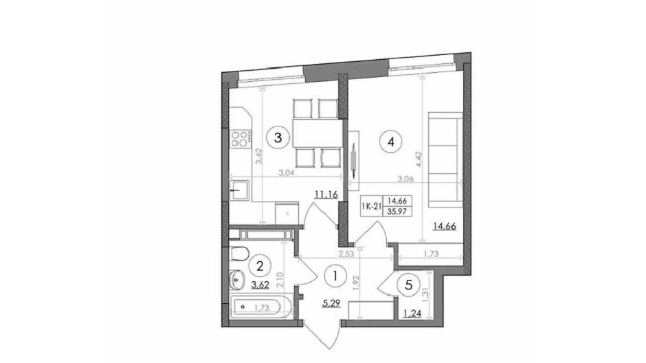 Планировка 1 комнатной квартиры