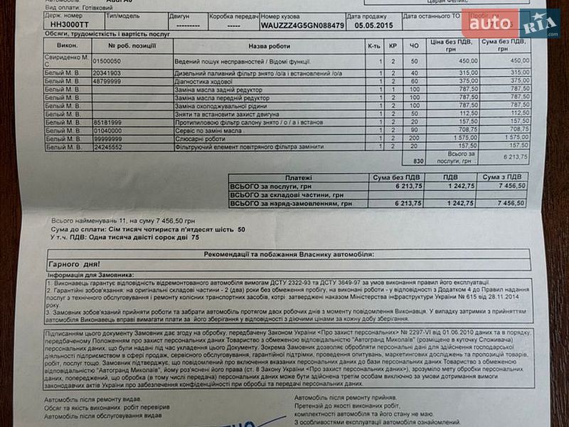 Седан Audi A6 2015 в Миколаєві