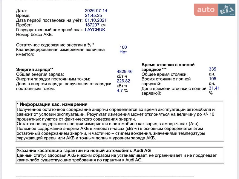 Внедорожник / Кроссовер Audi e-tron 2022 в Житомире документ
