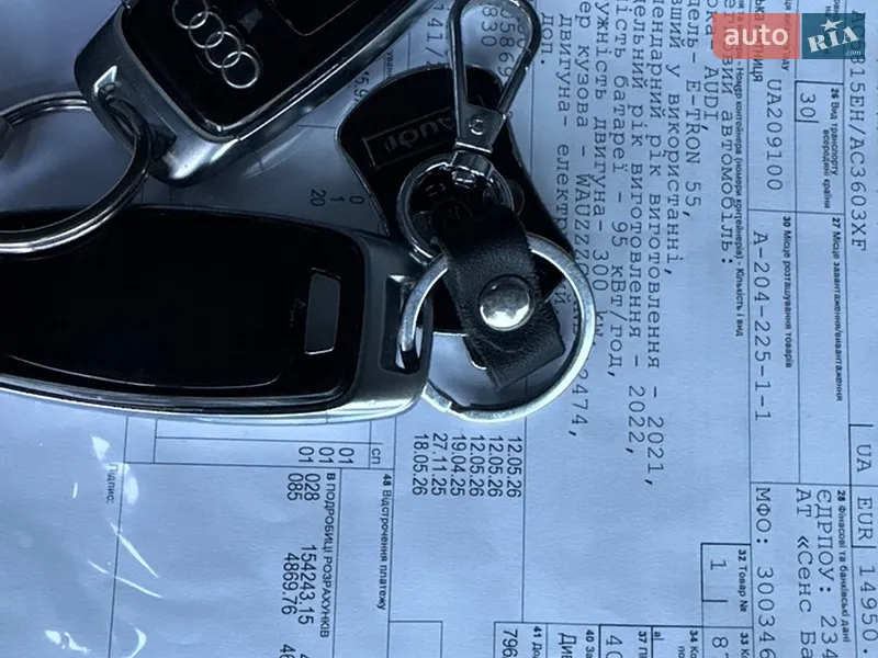 Внедорожник / Кроссовер Audi e-tron 2022 в Житомире документ