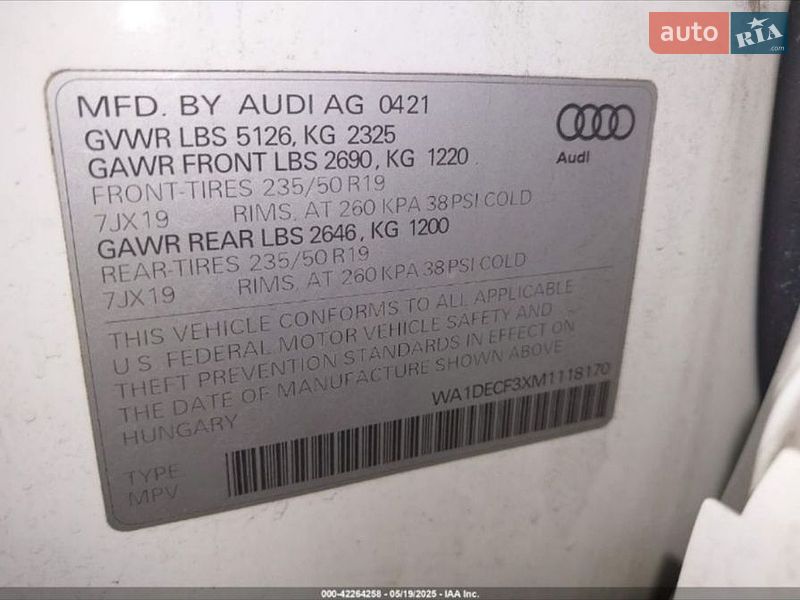 Внедорожник / Кроссовер Audi Q3 2021 в Львове
