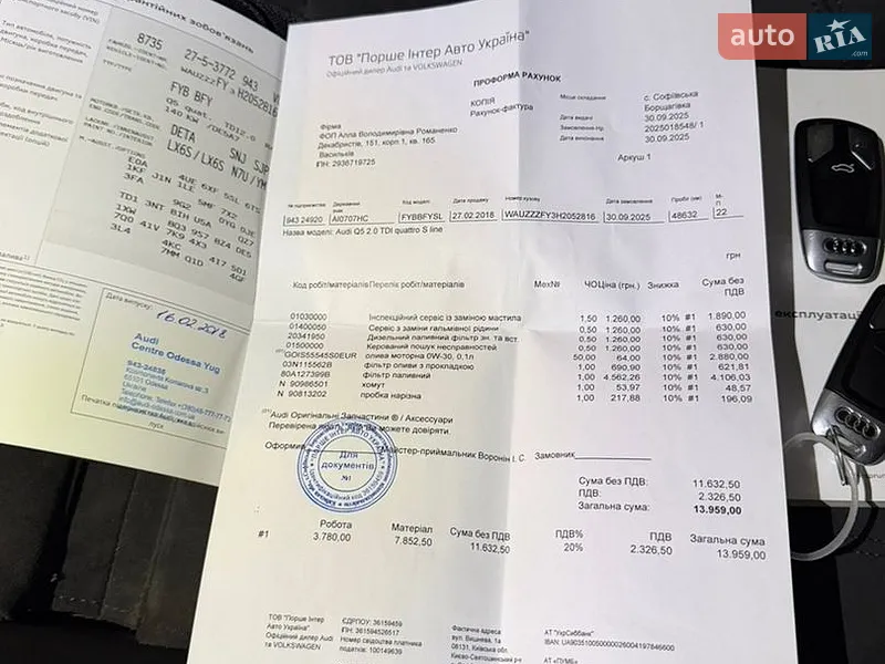 Позашляховик / Кросовер Audi Q5 2017 в Василькові документ
