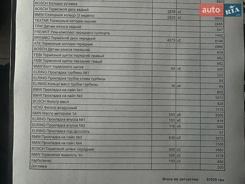 Седан BMW 5 Series 2003 в Харькове документ