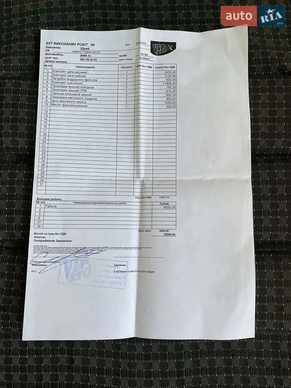 Внедорожник / Кроссовер BMW X3 2008 в Днепре документ
