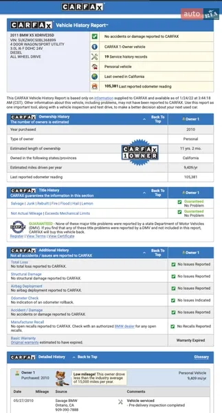 Позашляховик / Кросовер BMW X5 2010 в Львові документ