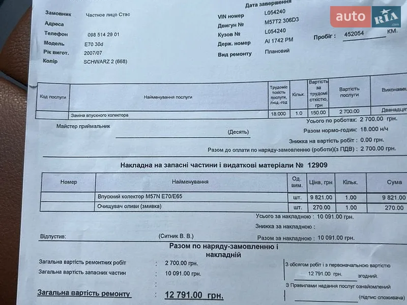 Внедорожник / Кроссовер BMW X5 2008 в Ирпене документ