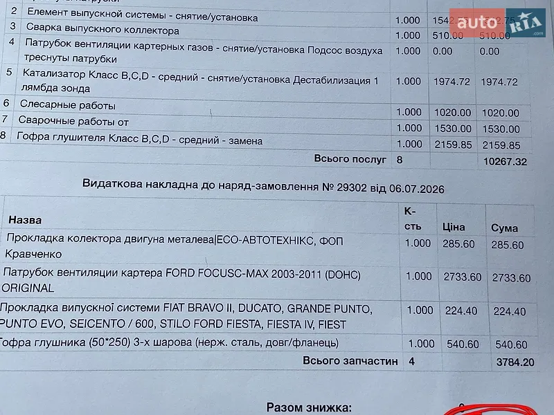 Седан Ford Focus 2003 в Запорожье документ