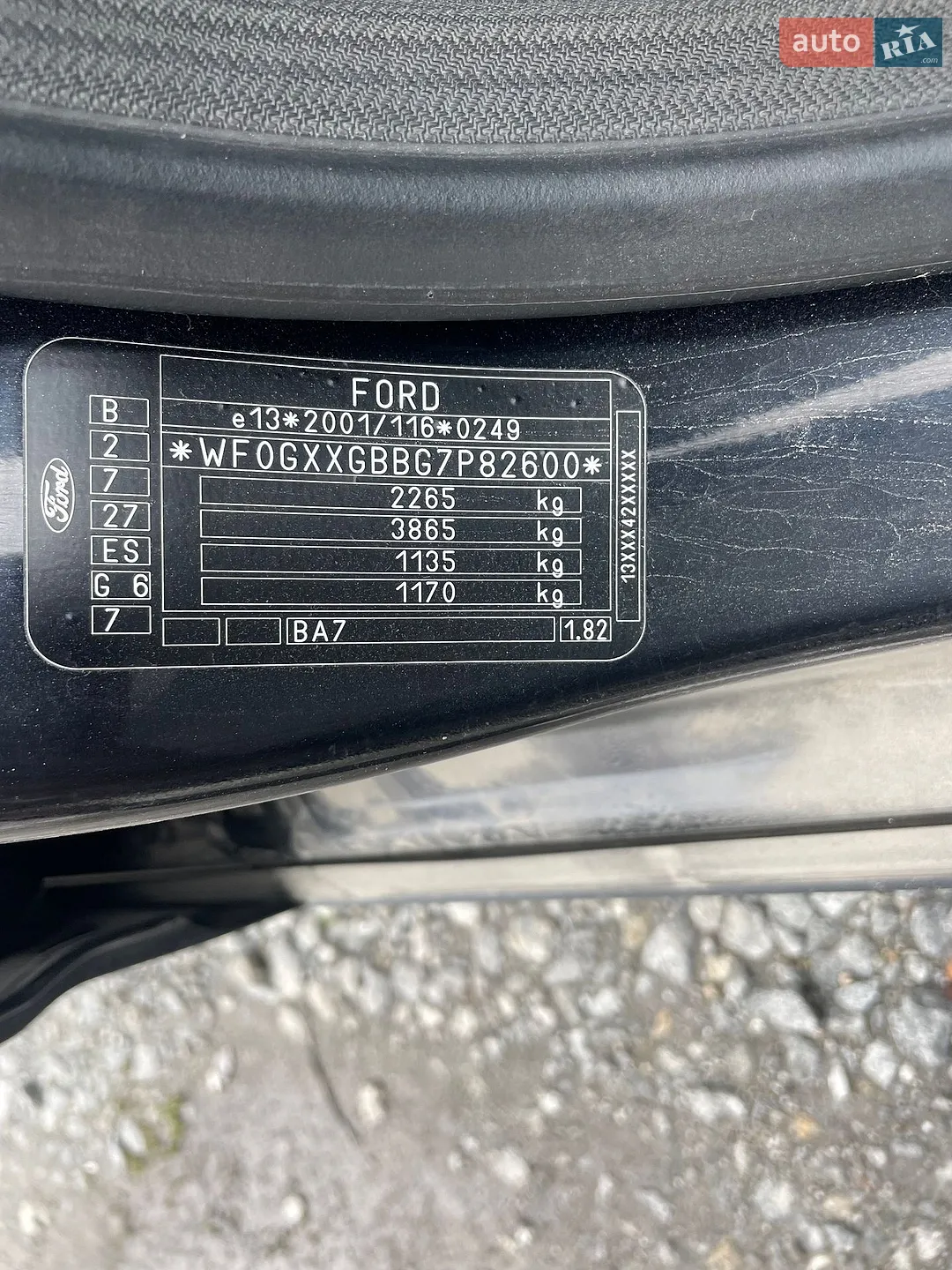 Ford Mondeo 2007 VIN WF0GXXGBBG7P82600 фото оголошення 2 з 8