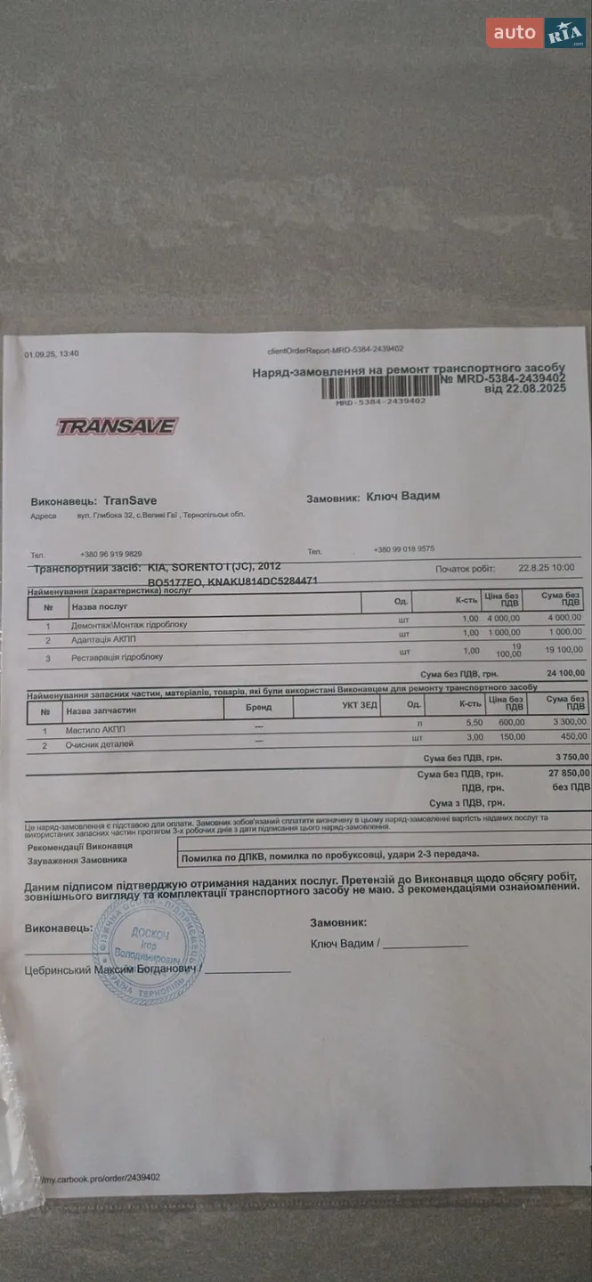 Kia Sorento 2012 VIN KNAKU814DC5284471 фото оголошення 49 з 52