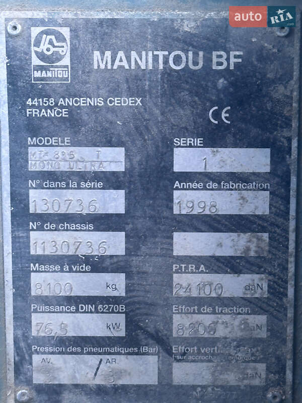 Телескопічні навантажувачі Manitou MT 835