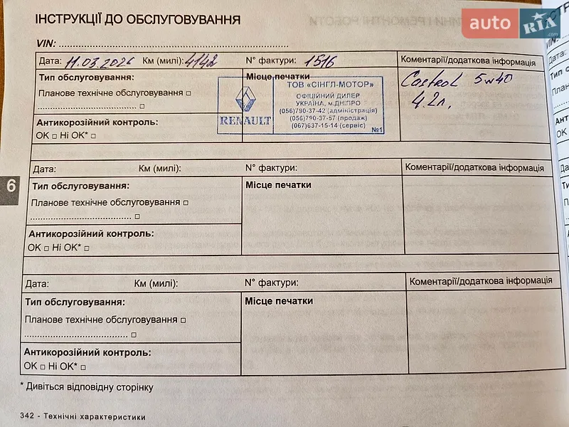 Внедорожник / Кроссовер Renault Duster 2024 в Днепре документ