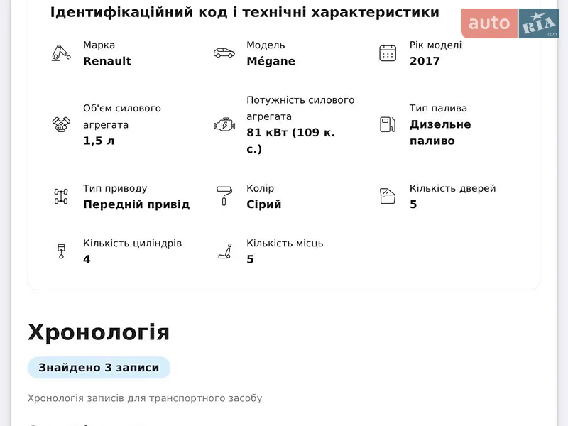 Универсал Renault Megane 2017 в Черновцах документ