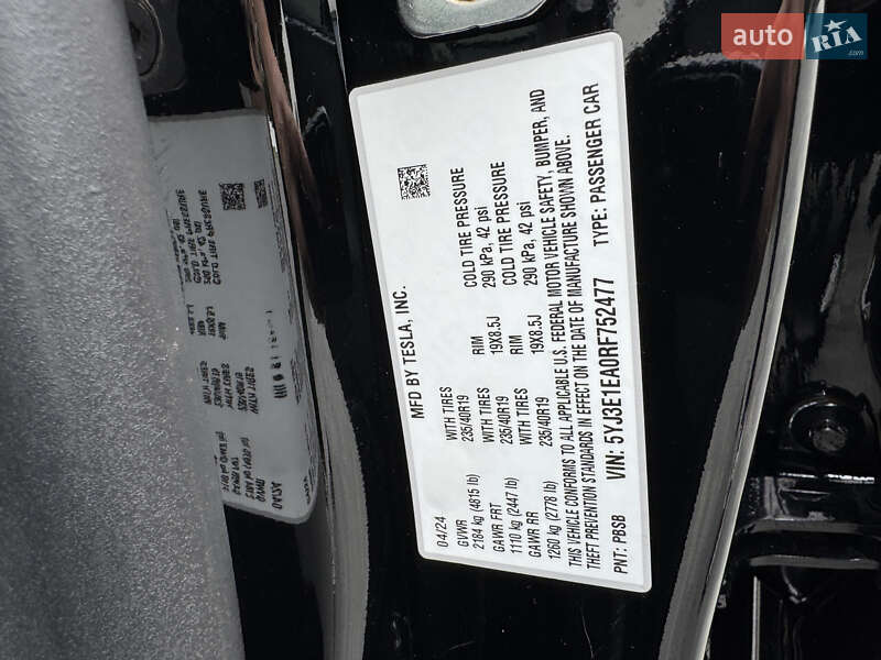 Седан Tesla Model 3 2024 в Луцке фото 32 Седан Tesla Model 3 2024 в Луцке