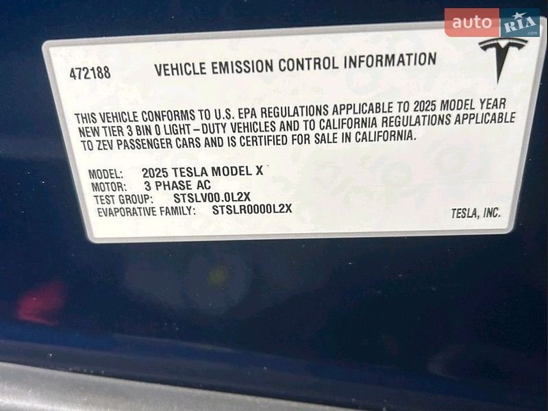 Внедорожник / Кроссовер Tesla Model X 2025 в Ивано-Франковске