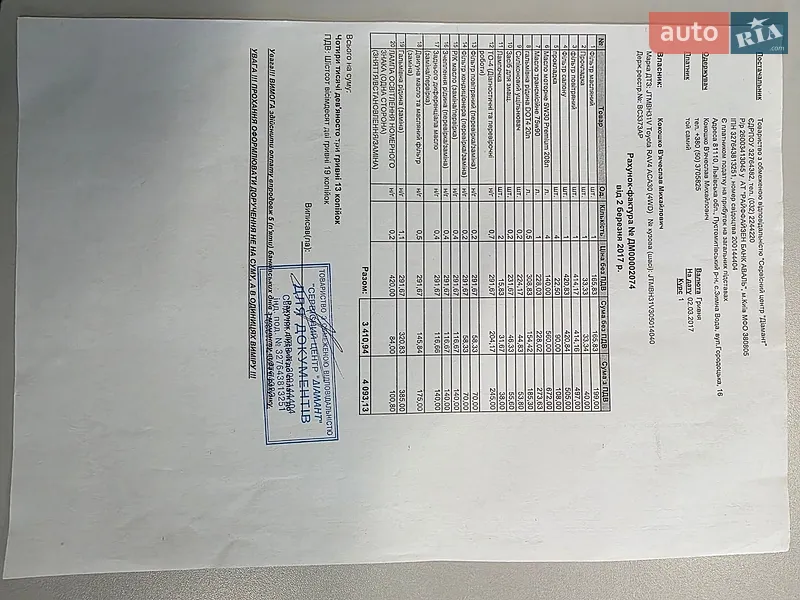 Внедорожник / Кроссовер Toyota RAV4 2006 в Киеве документ