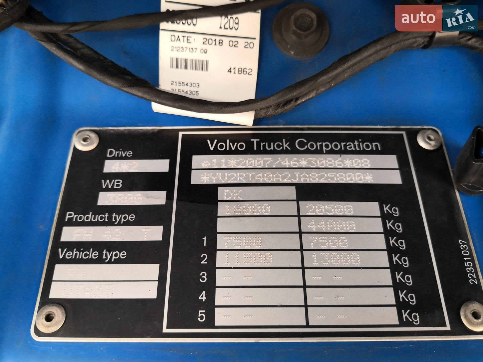 Volvo FH 13 2018 VIN YV2RT40A2JA825800 фото оголошення 27 з 30