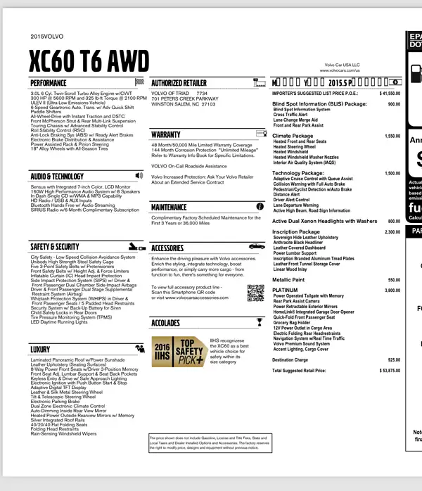 Внедорожник / Кроссовер Volvo XC60 2014 в Киеве документ