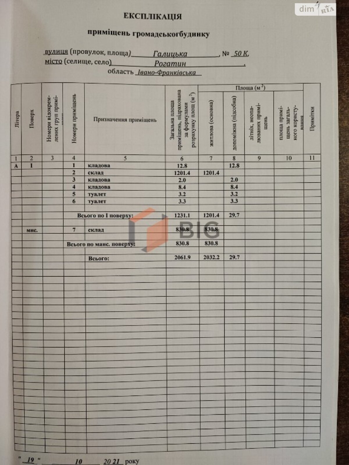 Коммерческое помещение в Рогатине, сдам в аренду по Галицкая улица, район Рогатин, цена: 164 960 грн за объект фото 1