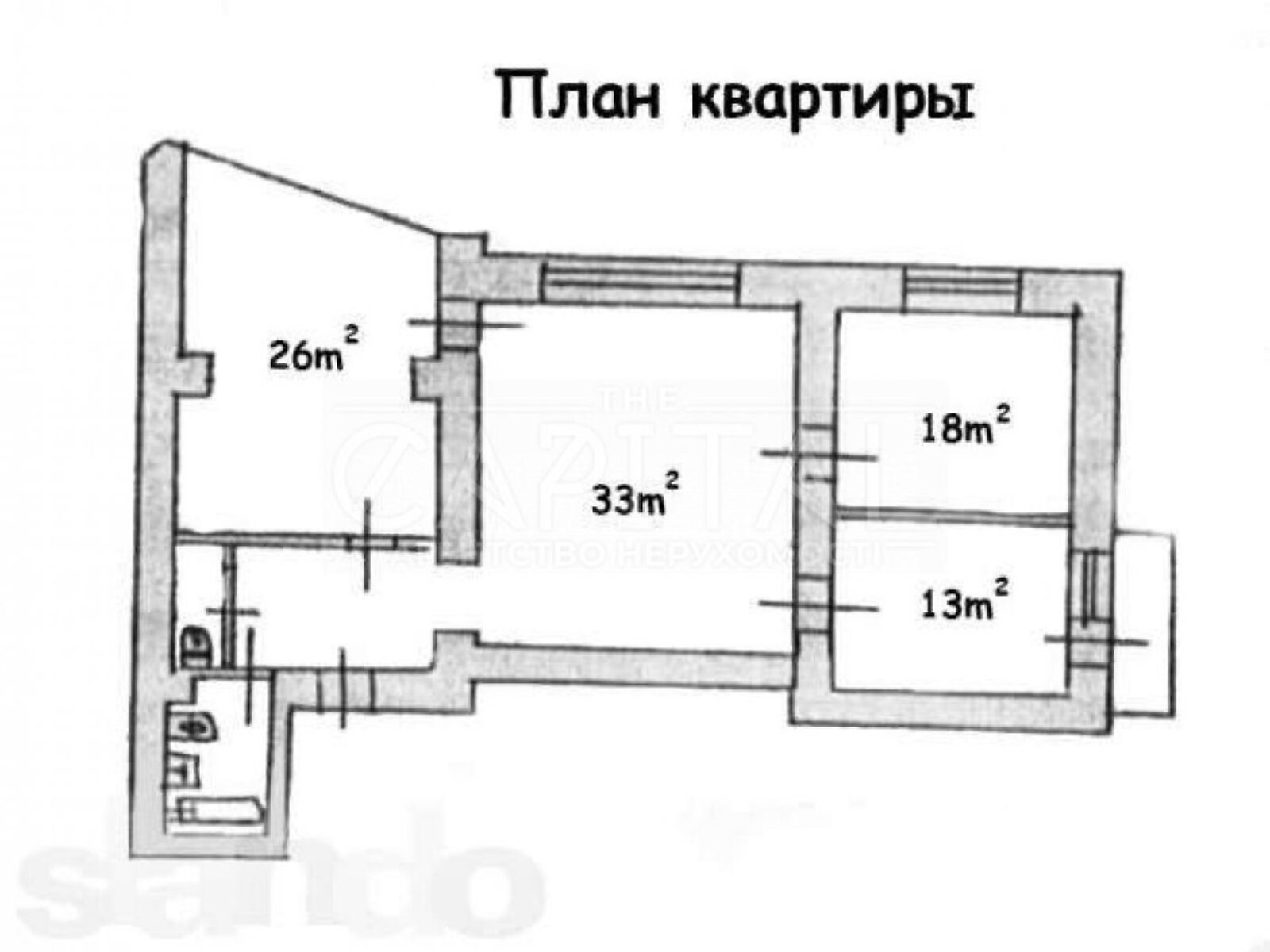 трикімнатна квартира з меблями в Києві, район Шевченківський, на вул. Олеся Гончара 41А в довготривалу оренду помісячно фото 1