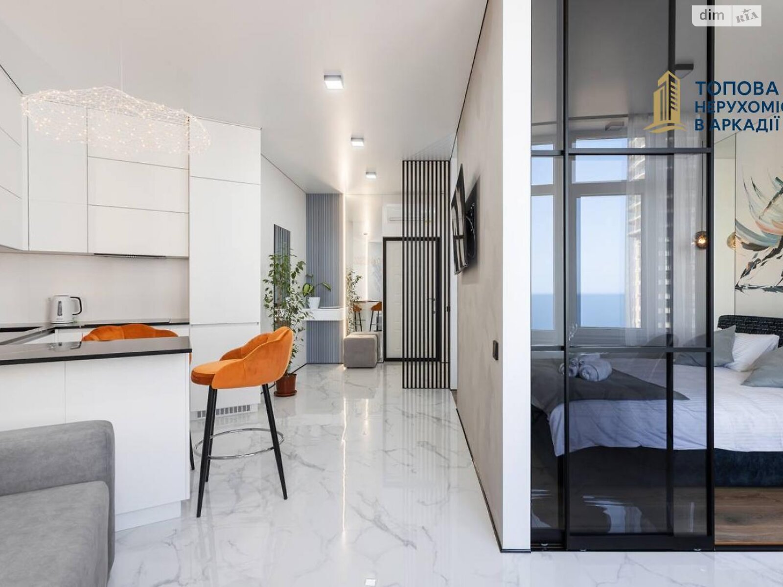 однокомнатная квартира в Одессе, район Аркадия, на ул. Валерия Самофалова 16А/6 в аренду на долгий срок помесячно фото 1