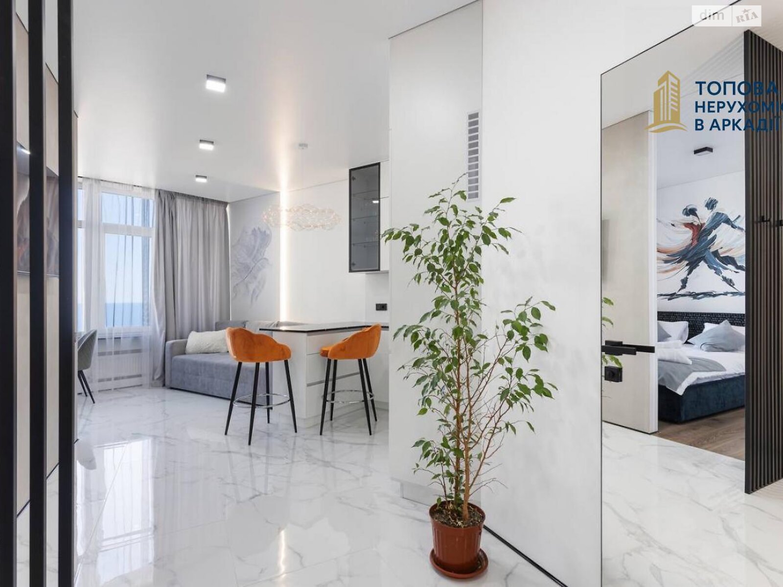 однокомнатная квартира в Одессе, район Аркадия, на ул. Валерия Самофалова 16А/6 в аренду на долгий срок помесячно фото 1