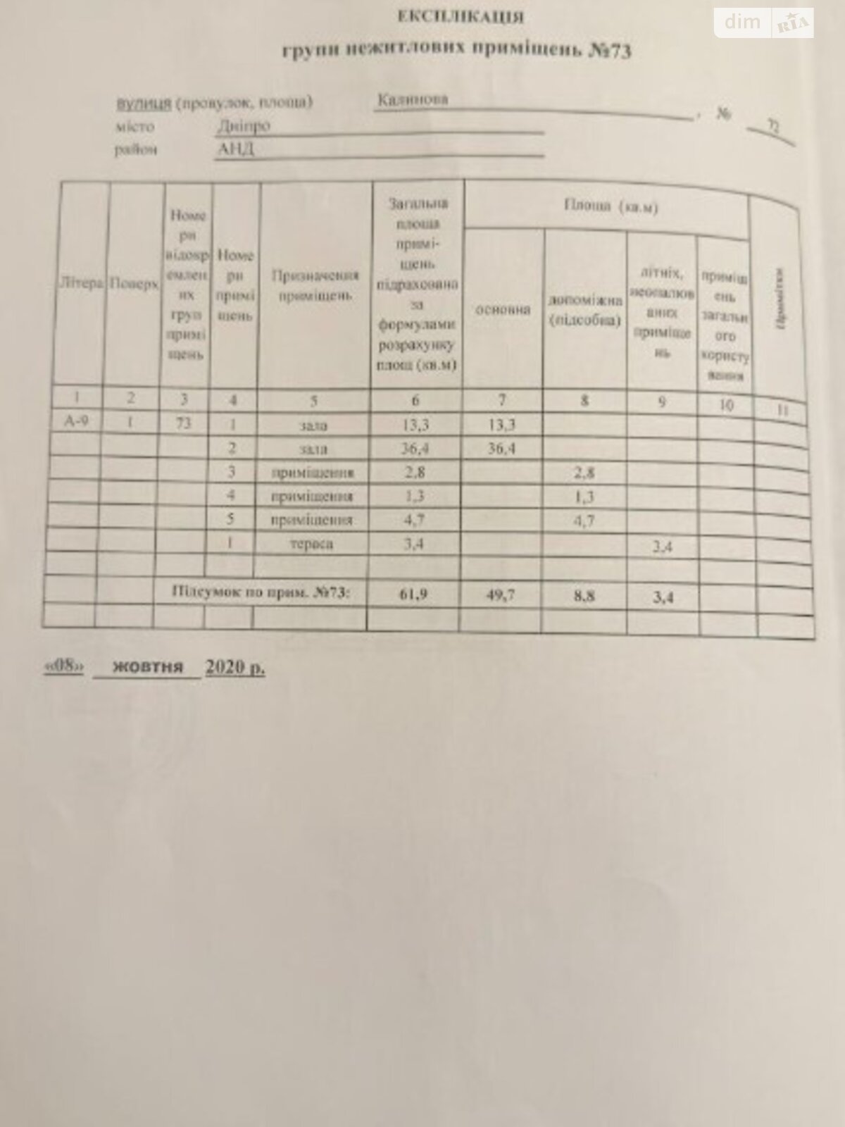 Оренда офісного приміщення в Дніпрі, Калинова вулиця 72, приміщень - 3, поверх - 1 фото 1