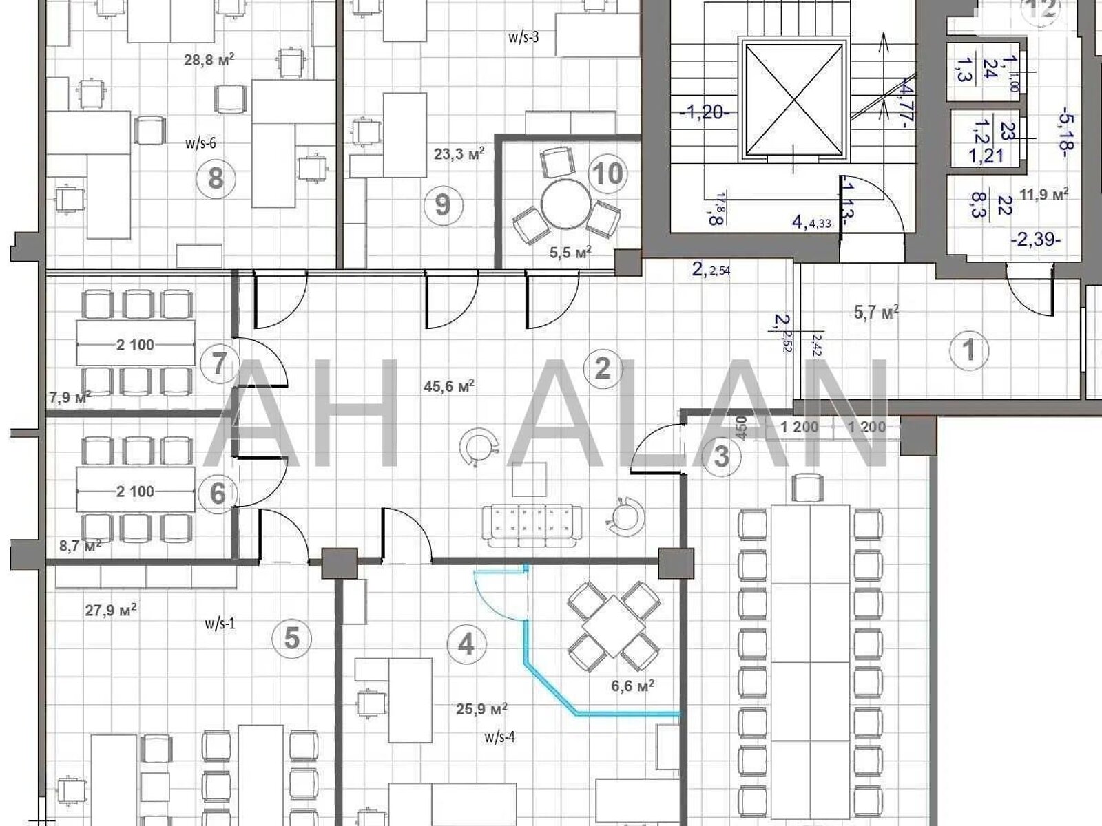 Аренда офисного помещения в Киеве, Семьи Праховых (Гайдара) улица, помещений - 9, этаж - 3 фото 1