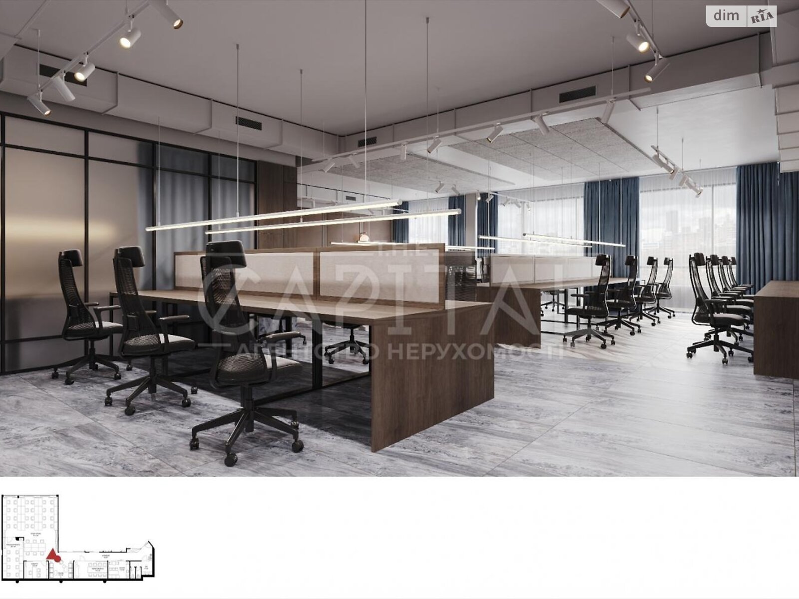 Аренда офисного помещения в Киеве, Иоанна Павла II (Патриса Лумумбы) улица 6/1, помещений - 5, этаж - 2 фото 1