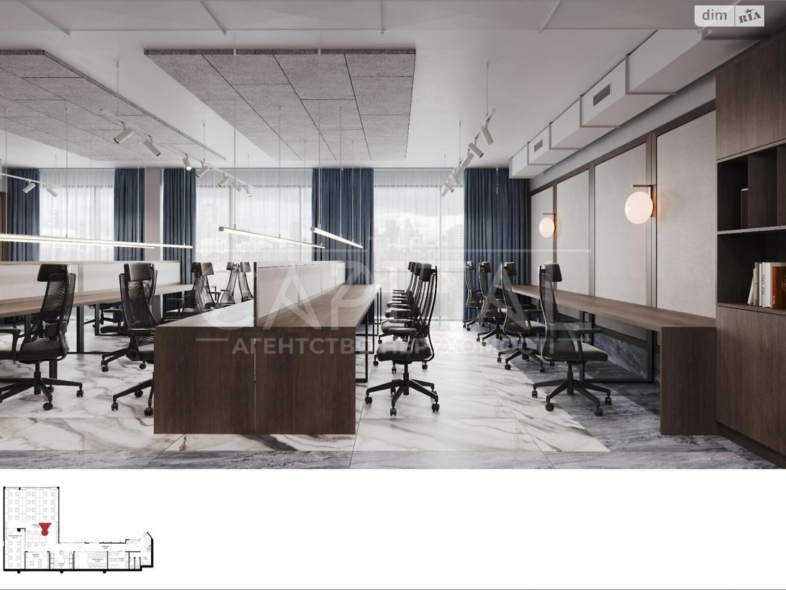 Аренда офисного помещения в Киеве, Иоанна Павла II (Патриса Лумумбы) улица 6/1, помещений - 5, этаж - 2 фото 1