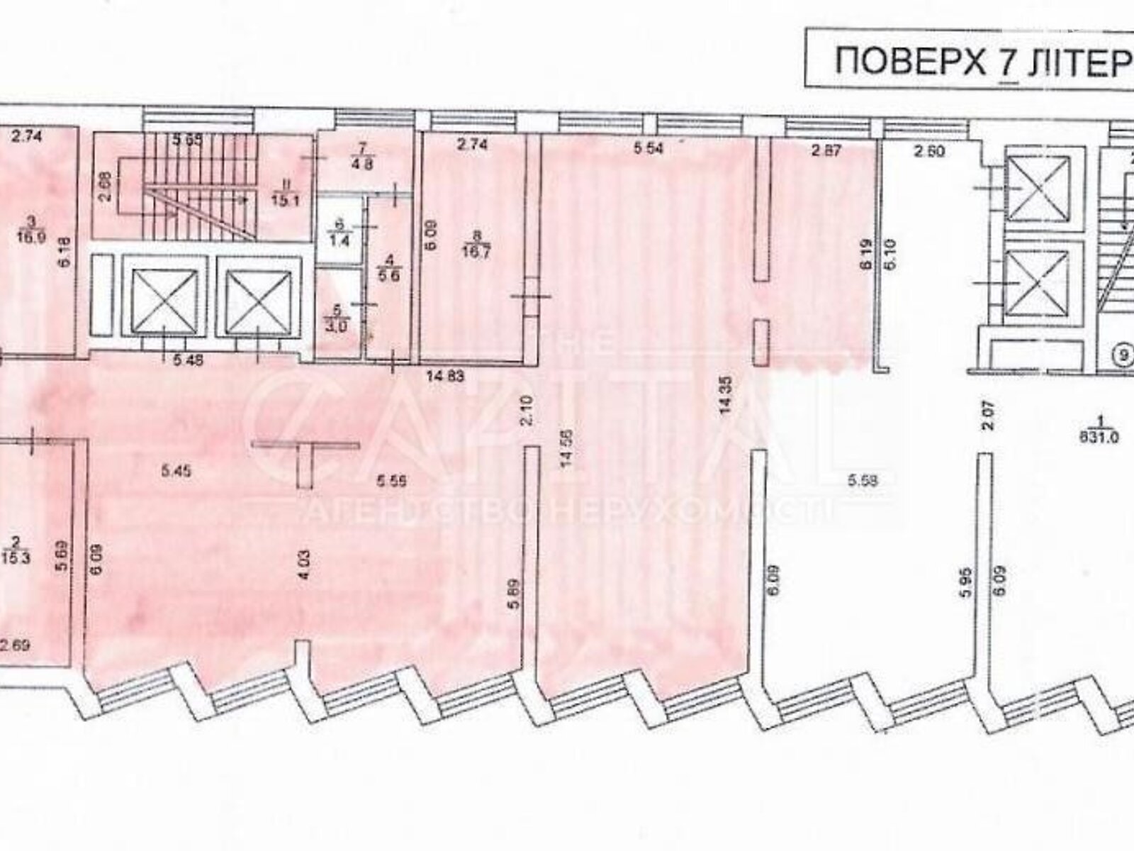 Оренда офісного приміщення в Києві, Ниж, приміщень - 1, поверх - 7 фото 1
