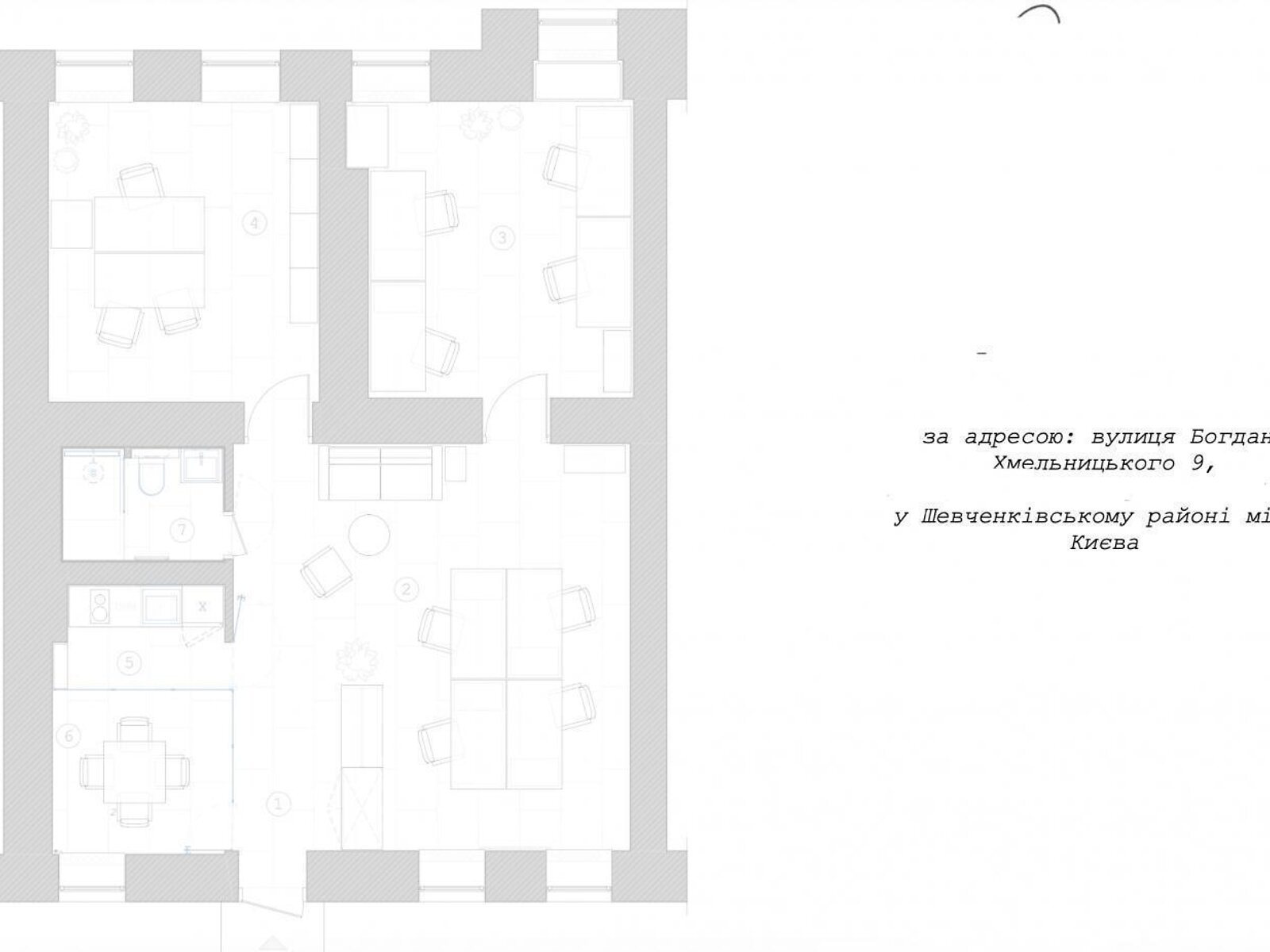 Аренда офисного помещения в Киеве, Богдана Хмельницкого улица, помещений - 4, этаж - 1 фото 1