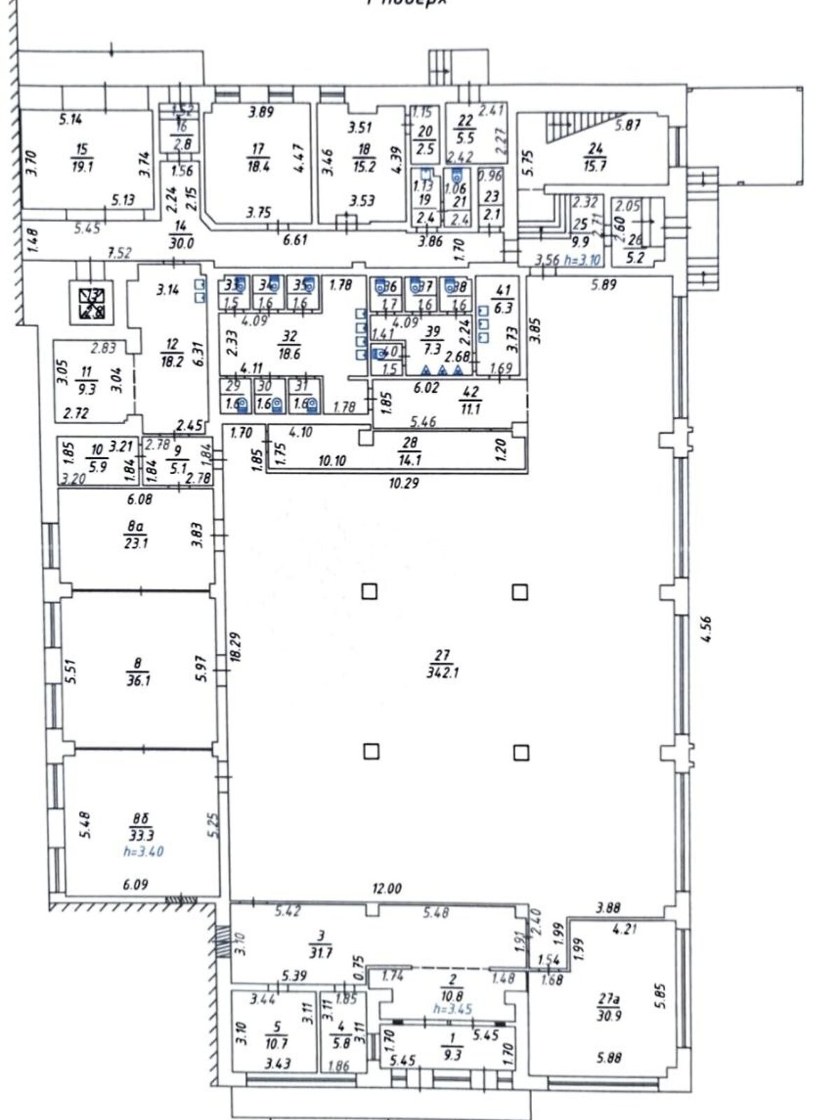 Оренда офісного приміщення в Полтаві, Колективна вулиця 10, приміщень - 42, поверх - 1 фото 1