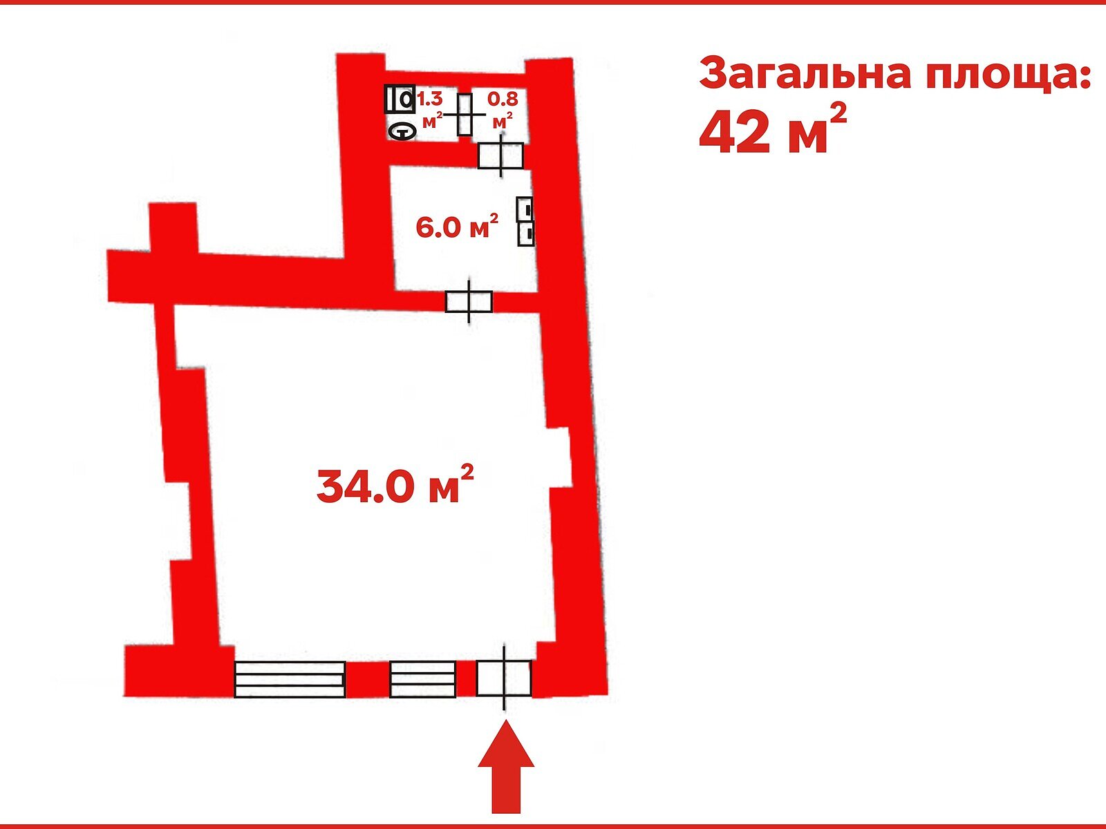 Аренда офисного помещения в Черновцах, Главная улица 53, помещений - 1, этаж - 1 фото 1