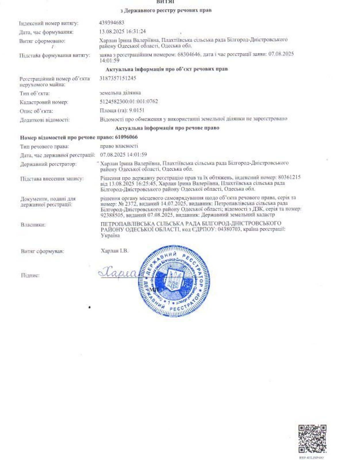 Оренда землі сільськогосподарського призначення в Міняйлівці, ціна: 23 271 грн за об’єкт фото 1