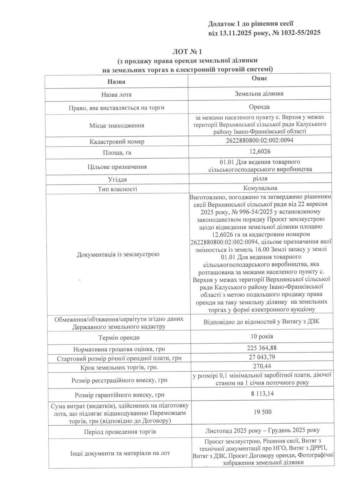 Аренда земли сельскохозяйственного назначения в Верхней, цена: 27 043 грн за объект фото 1
