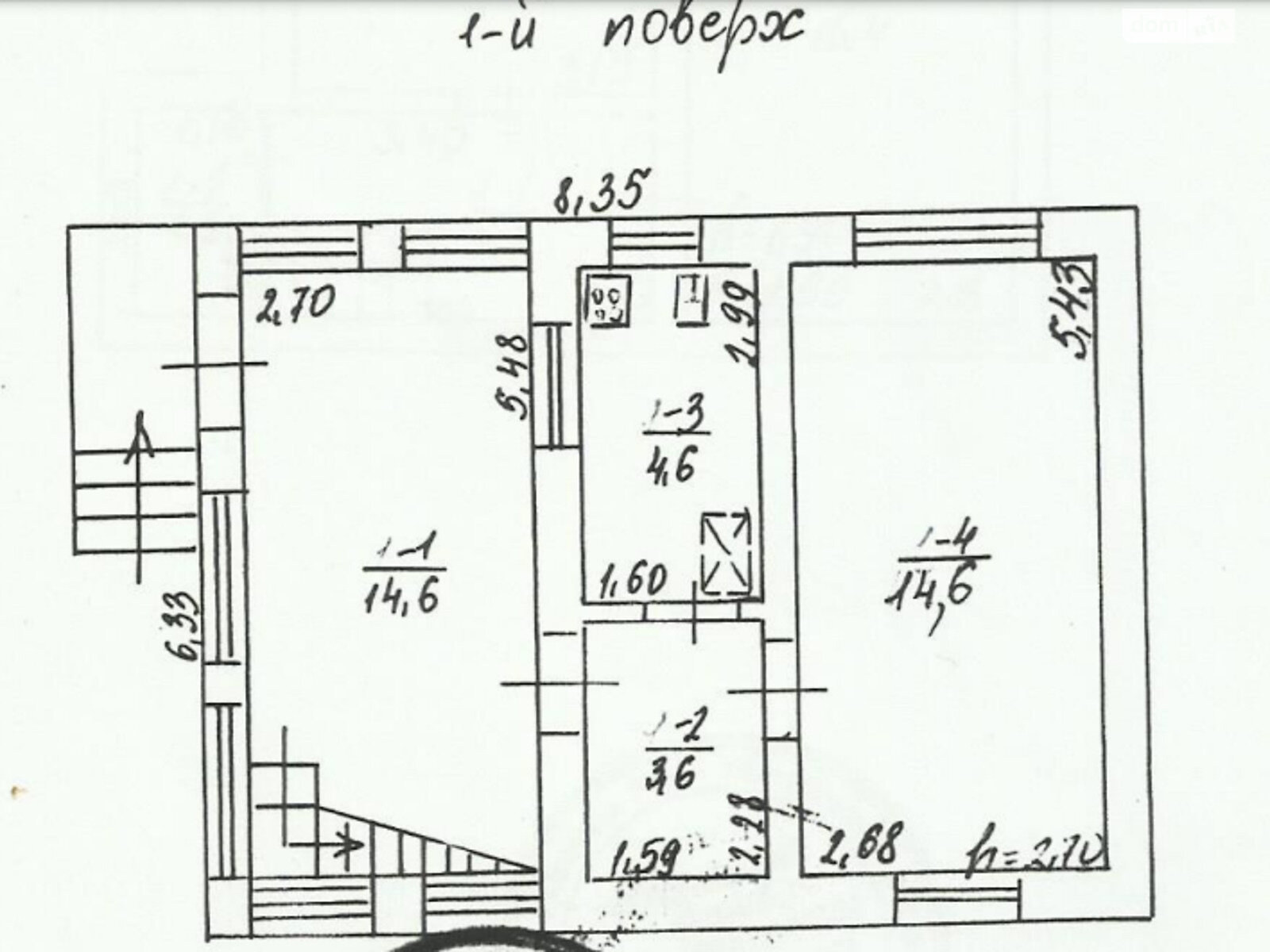 одноэтажный дом, 92 кв. м, кирпич. Продажа в Лозовой фото 1